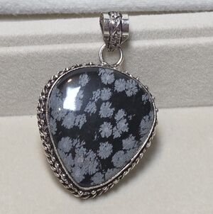 Snowflake Obsidian 925 Pendant